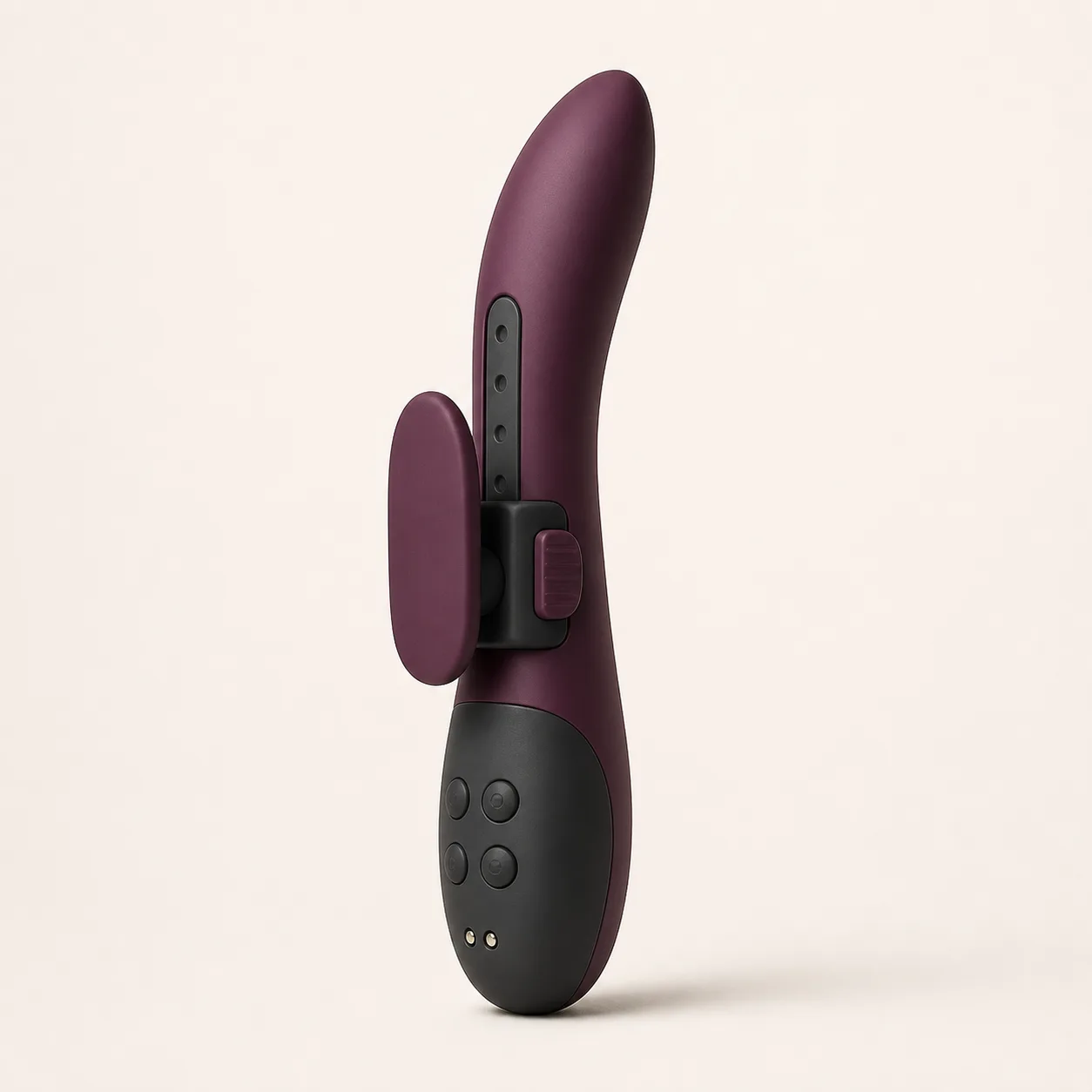Rail-Indexed Sliding-Pad Rabbit Vibrator with Independent Dual Controls