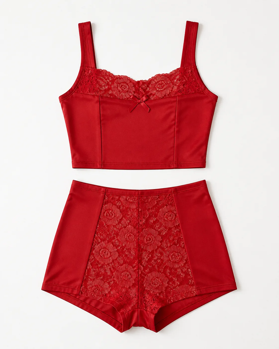 Spark CLZ002 Red Longline Plus-Size Lingerie Set: XL-4XL