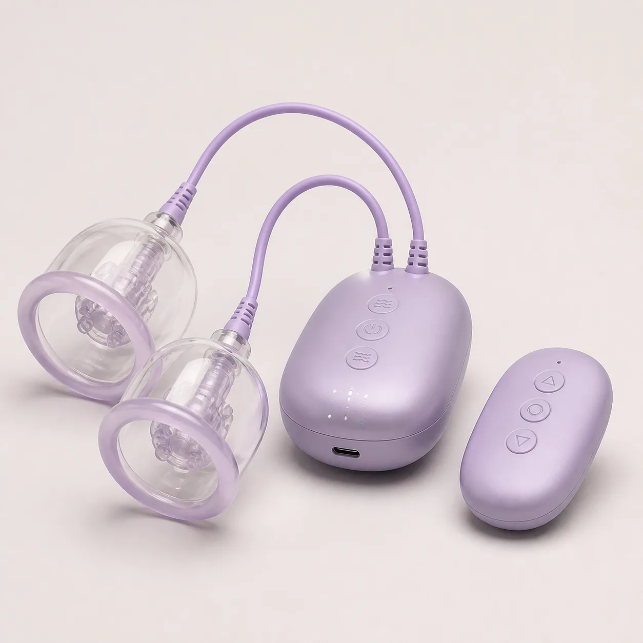 Remote Dual-Cup Nipple Suction and Vibration Massager