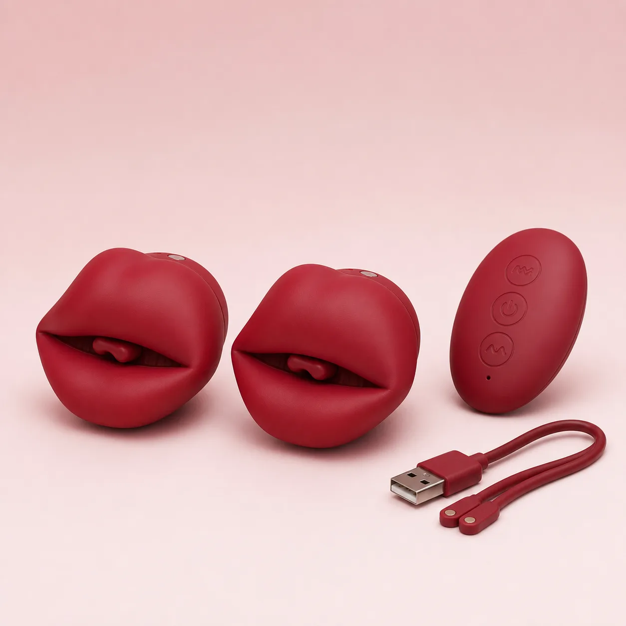 Remote Lip-Shaped Vibrating Nipple Clamps