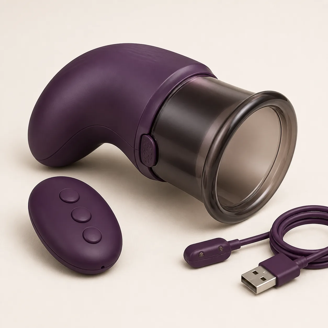 Remote Single-Cup Suction Vibrator