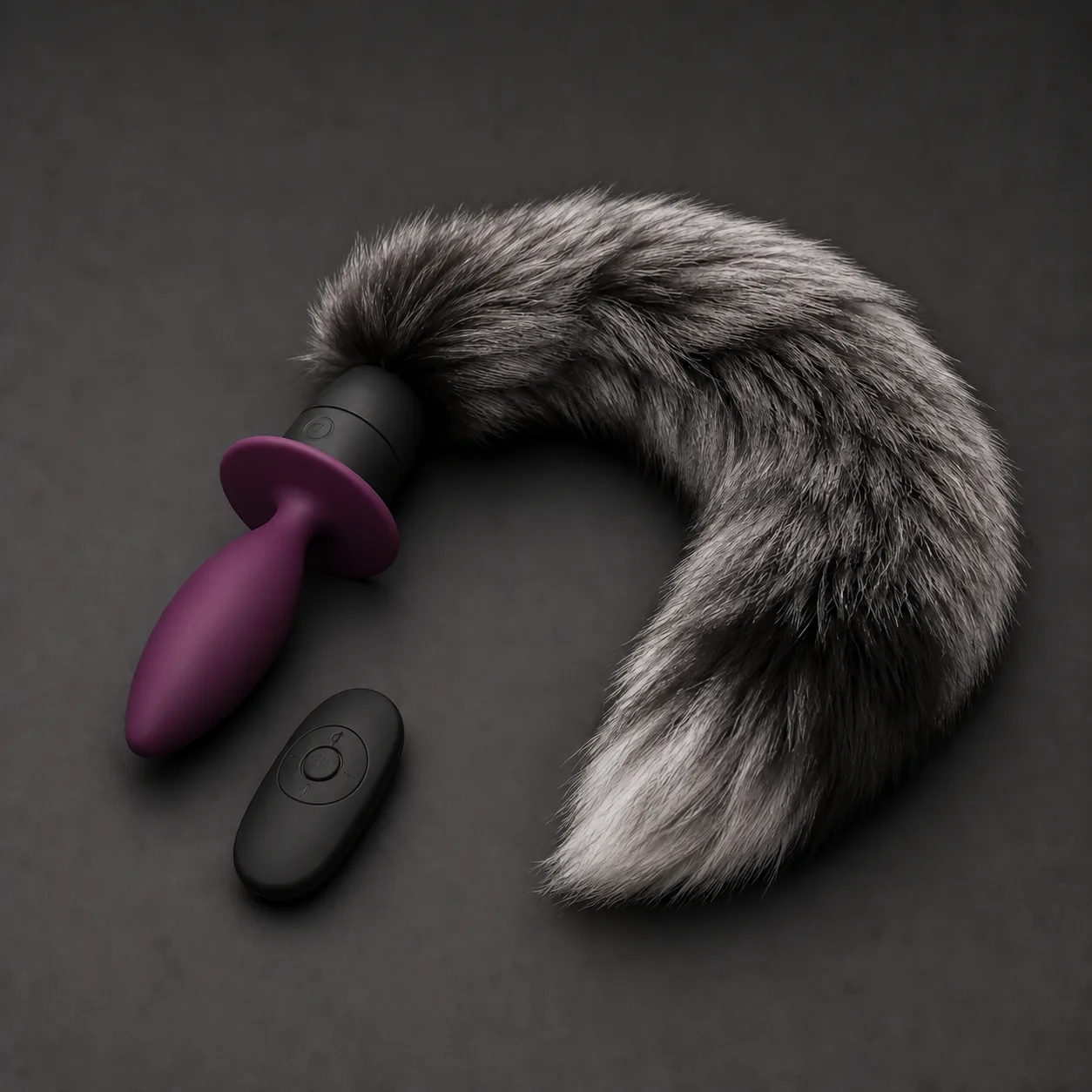 Remote Swinging Faux-Fur Fox Tail Anal Plug