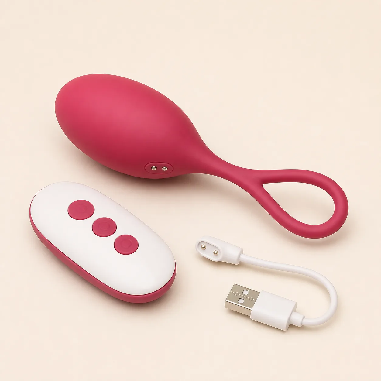 Remote Vibrating Kegel Ball with Retrieval Loop