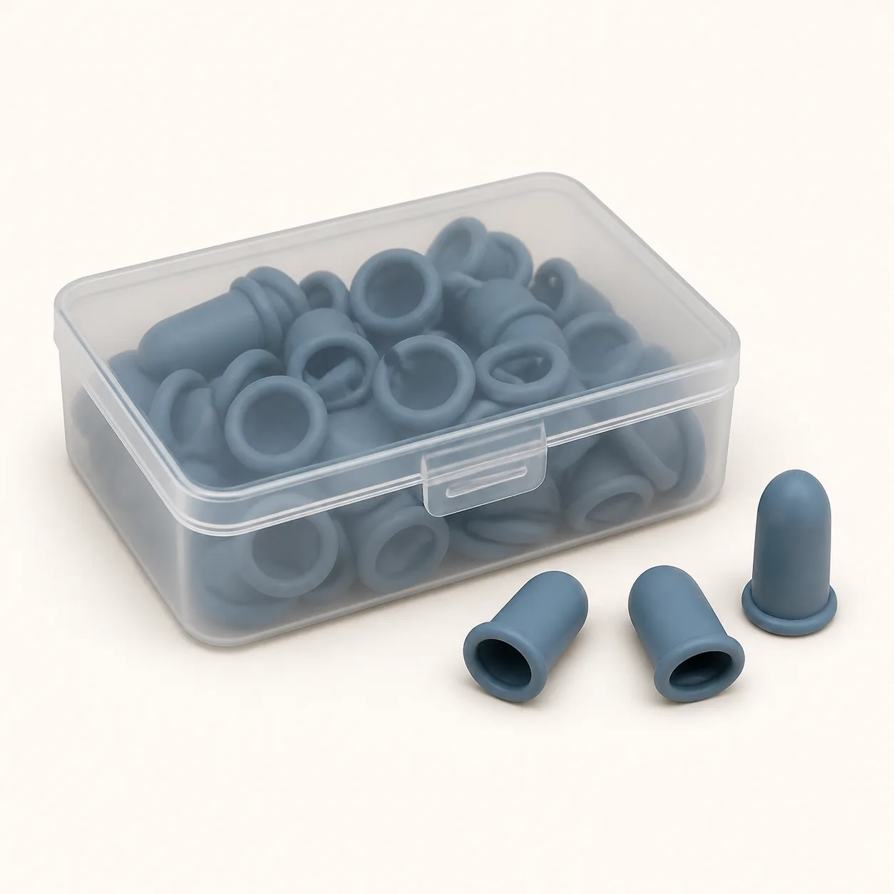 Rolled-Edge Finger Cot Kit with Frosted Storage Case