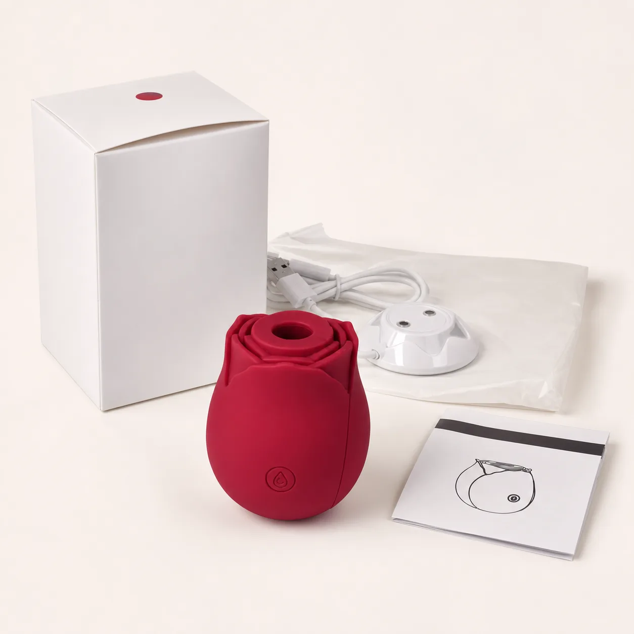 Rose Air-Pulse Massager – 10 Modes, USB Rechargeable