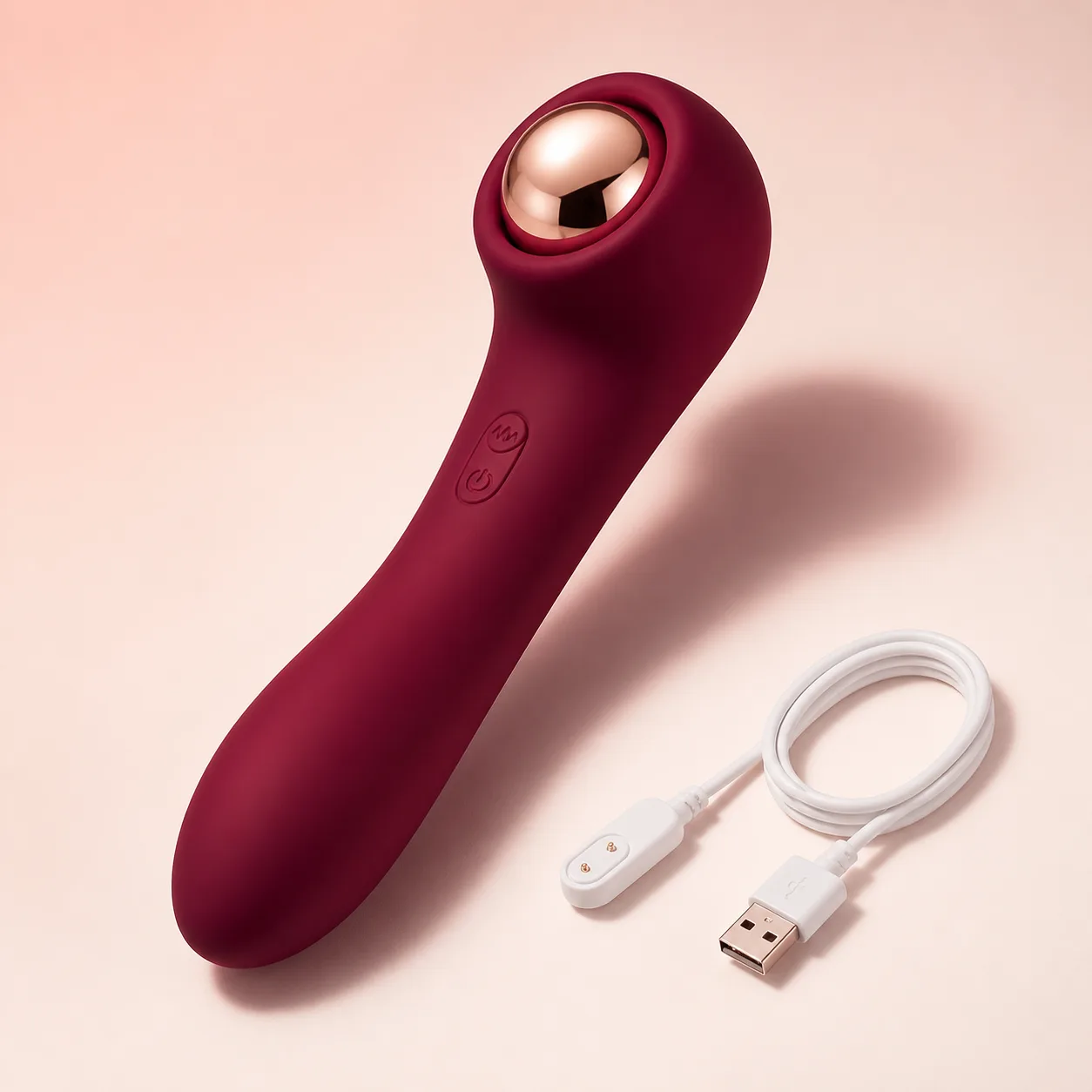 Rose-Gold Rolling-Sphere External Stimulator
