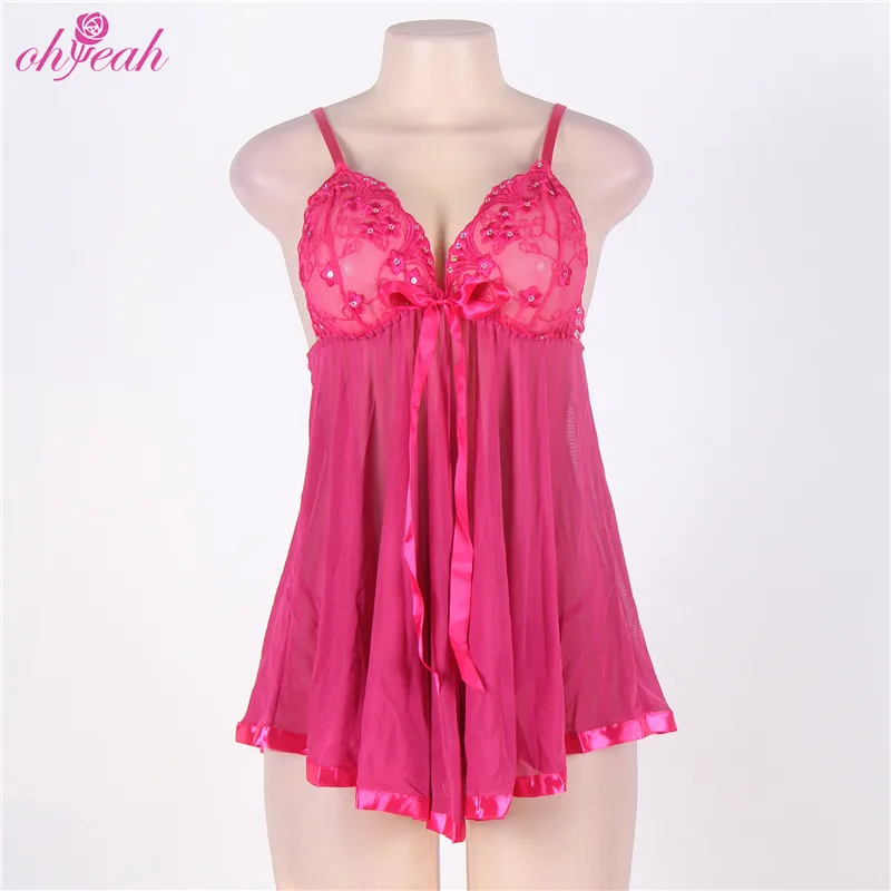Ohyeah E2073 Embroidered Lace Mesh Babydoll - Image 5