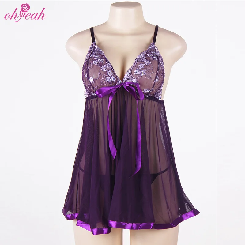Ohyeah E2073 Embroidered Lace Mesh Babydoll - Image 4