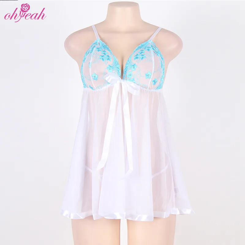Ohyeah E2073 Embroidered Lace Mesh Babydoll - Image 2