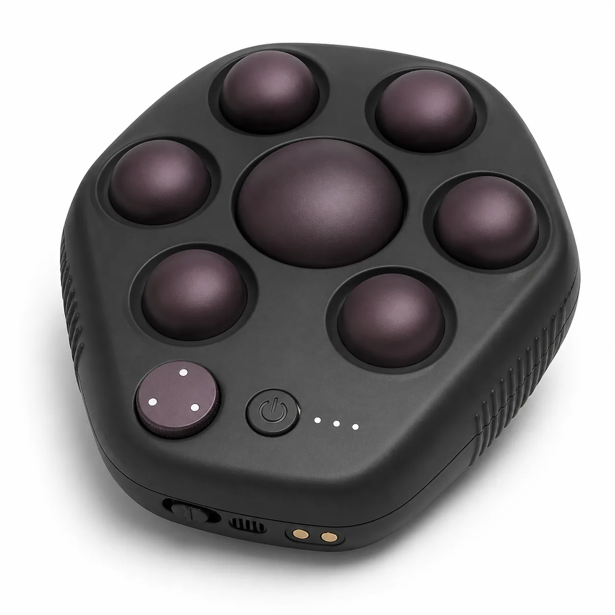 Seven-Node Hex-Ring Pocket Vibrator with Three-Zone Phase Dial