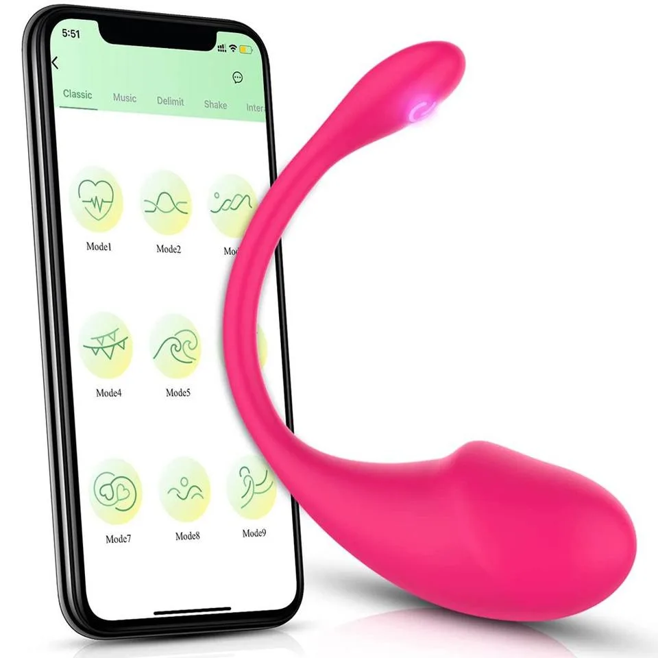 SF027 App-Controlled U-Shaped Wearable Vibrator - Pink or Purple