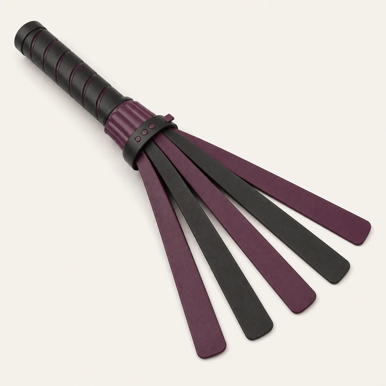 Six-Fall Adjustable-Spread Sensory Flogger with Sliding Guard Collar