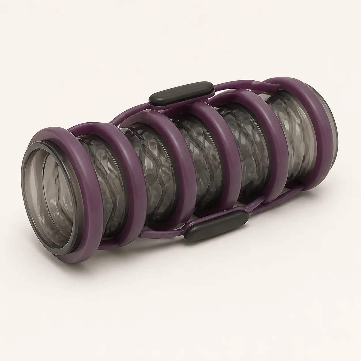 Six-Ring Accordion-Grip Manual Stroker with Removable Open-End Ripple Liner