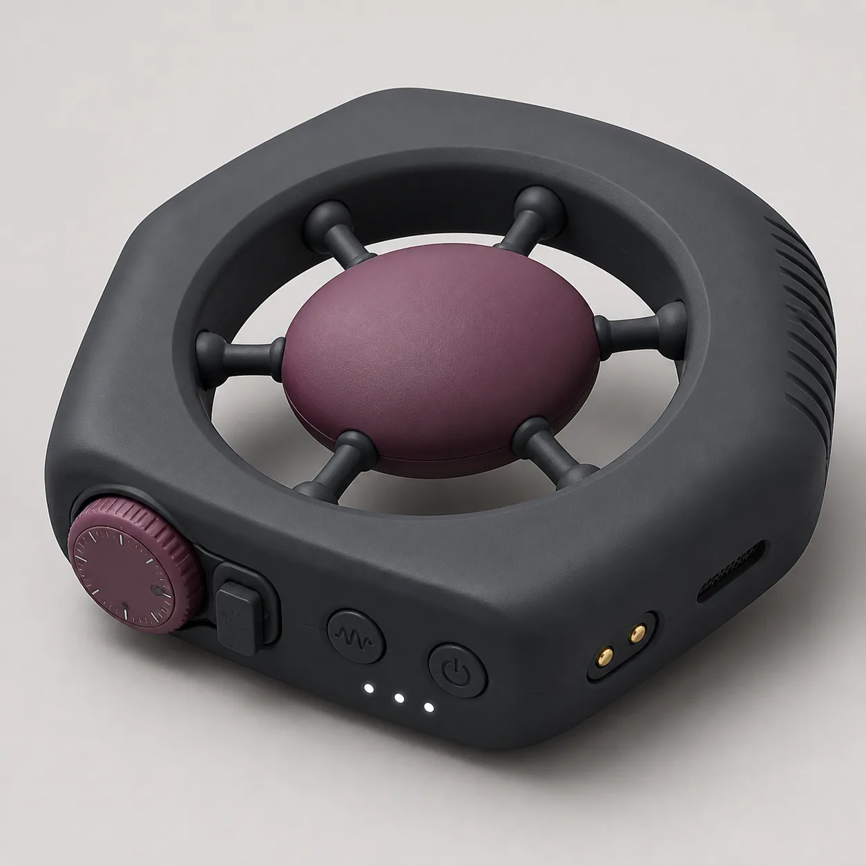 Six-Spoke Floating-Core Pocket Vibrator with Preload Dial