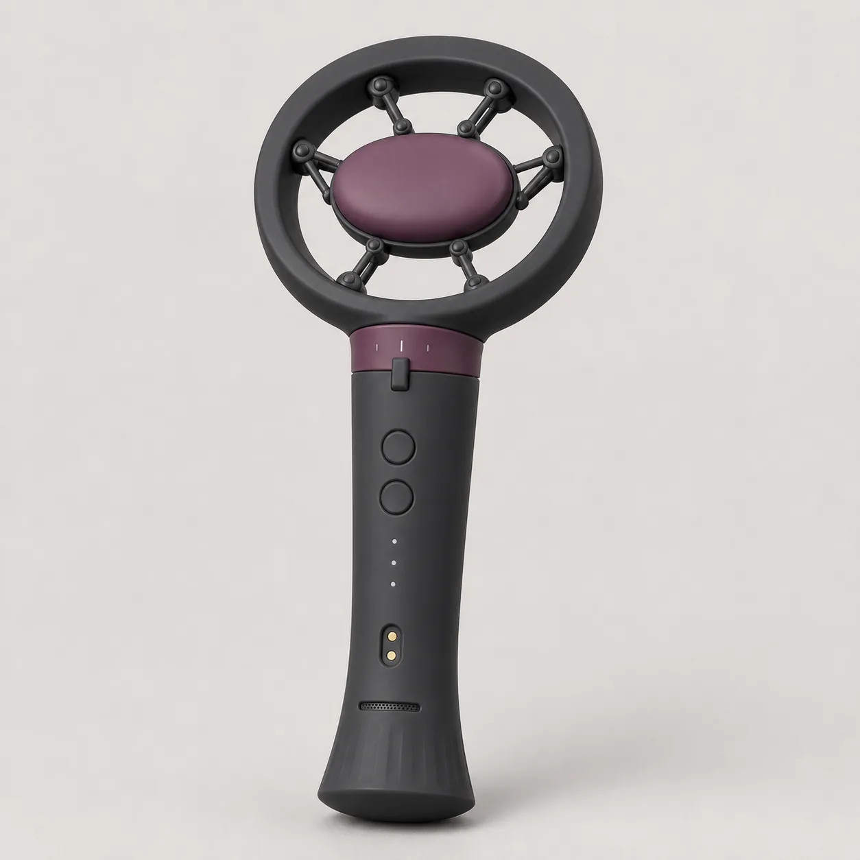 Six-Strut Parallel-Platform Wand Massager with Tilt-Limit Collar