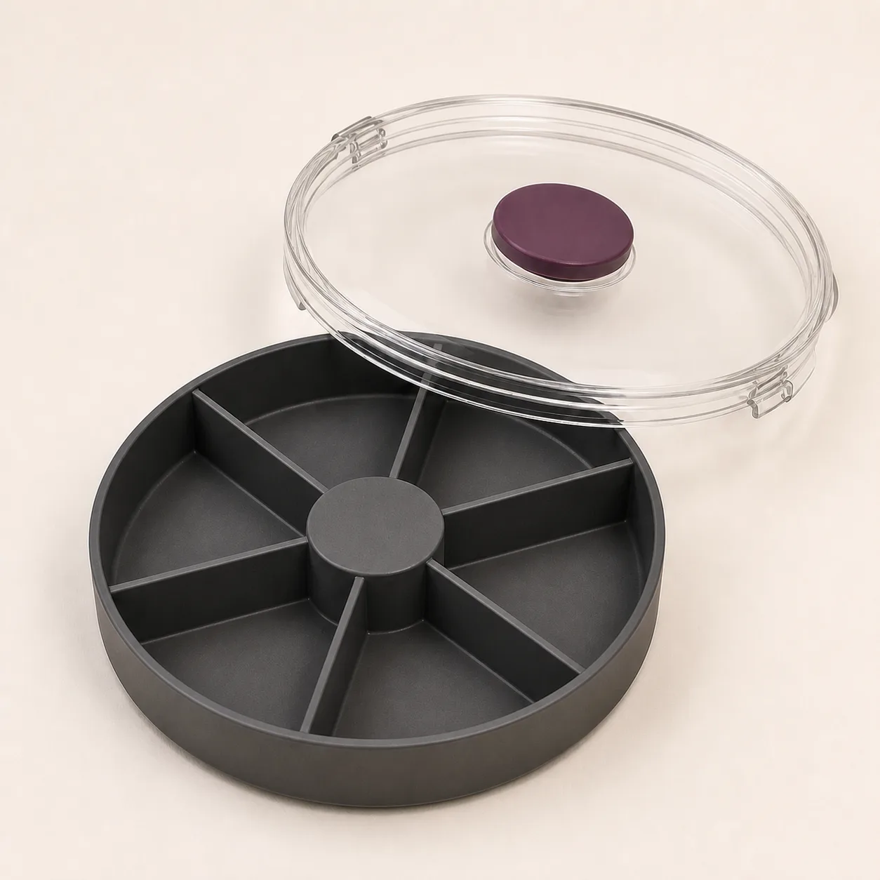 Six-Well Small-Parts Care Tray with Clear Snap Lid