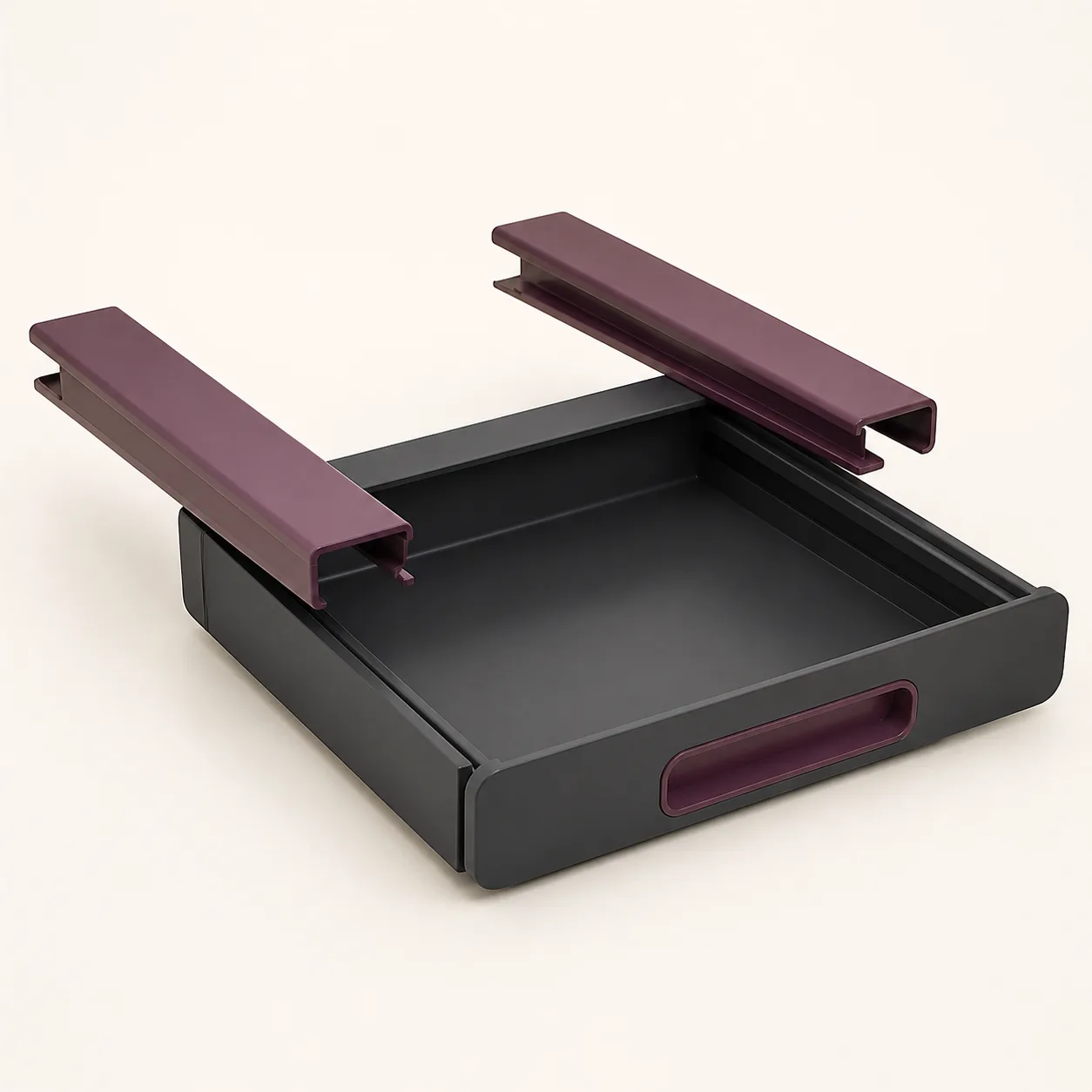 Slide-On Under-Shelf Care-Supply Drawer with Opaque Bin
