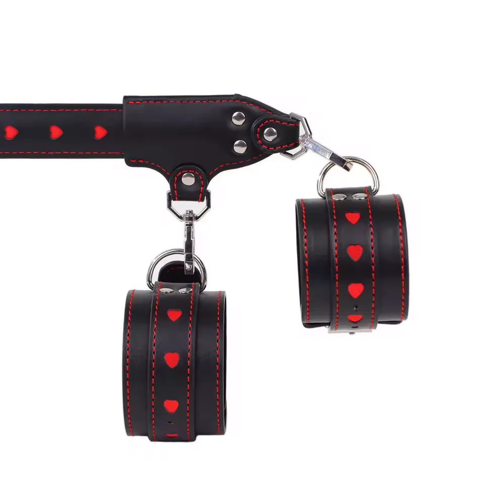 Ninghao NHBS-26013 Black Adjustable Stainless-Steel Spreader Bar and Four-Cuff Set - Image 5