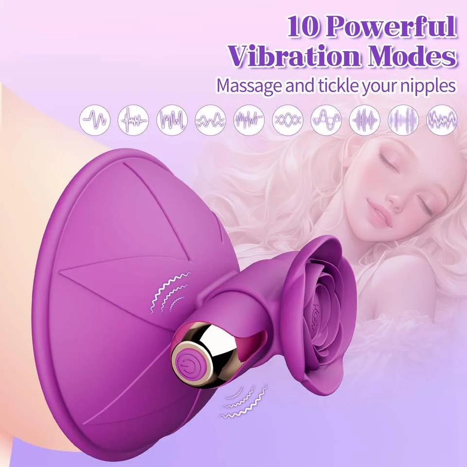 Blue Rabbit BR-YL-01 Purple or Red Rose-Cup 10-Mode Vibrator Pair - Image 5