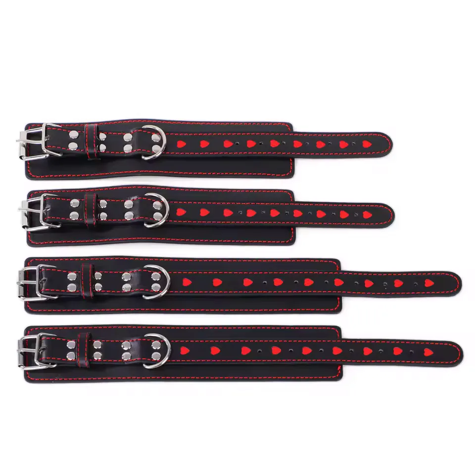 Ninghao NHBS-26013 Black Adjustable Stainless-Steel Spreader Bar and Four-Cuff Set - Image 3