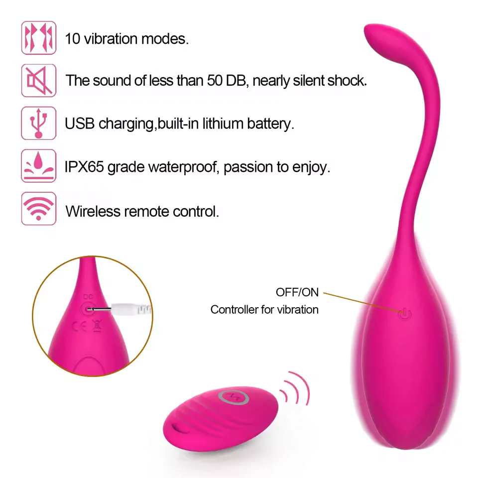 Y.Love YAI66W 027 Pink Wireless Remote Vibrating Egg - Image 6