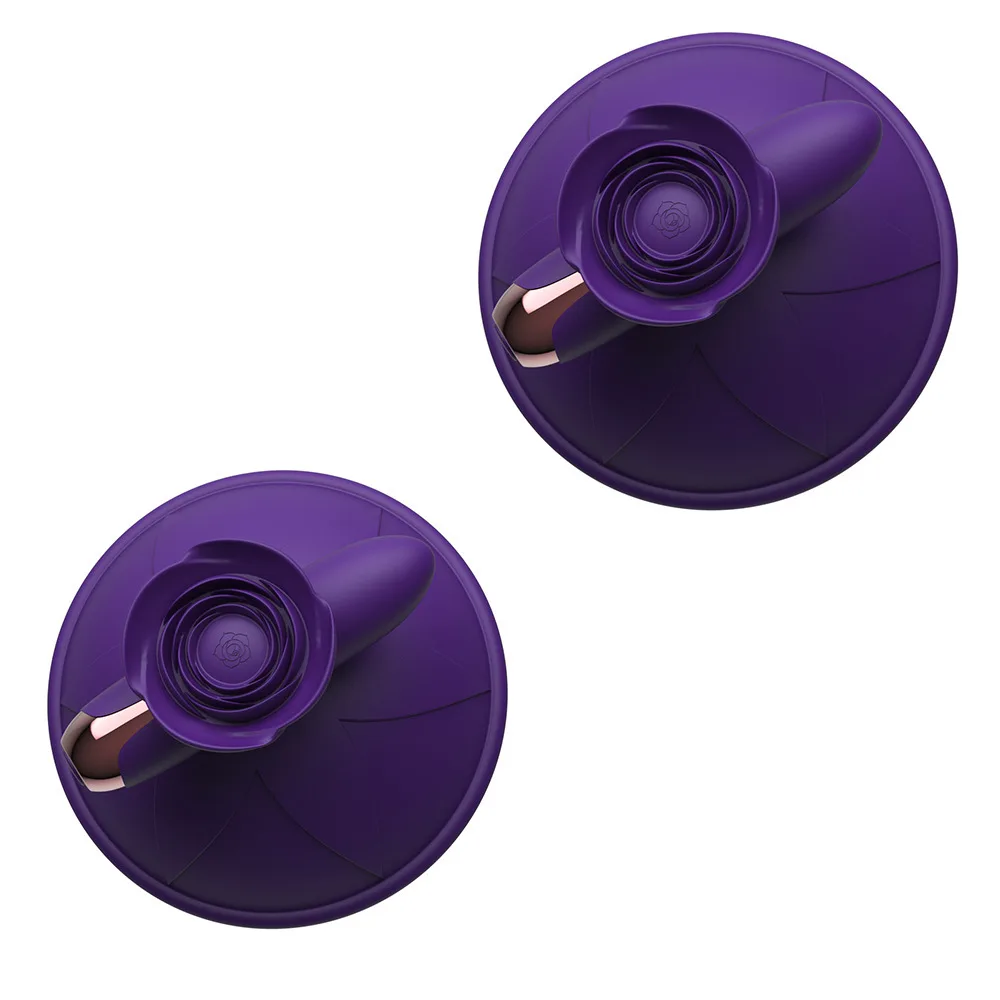 Blue Rabbit BR-YL-01 Purple or Red Rose-Cup 10-Mode Vibrator Pair - Image 2