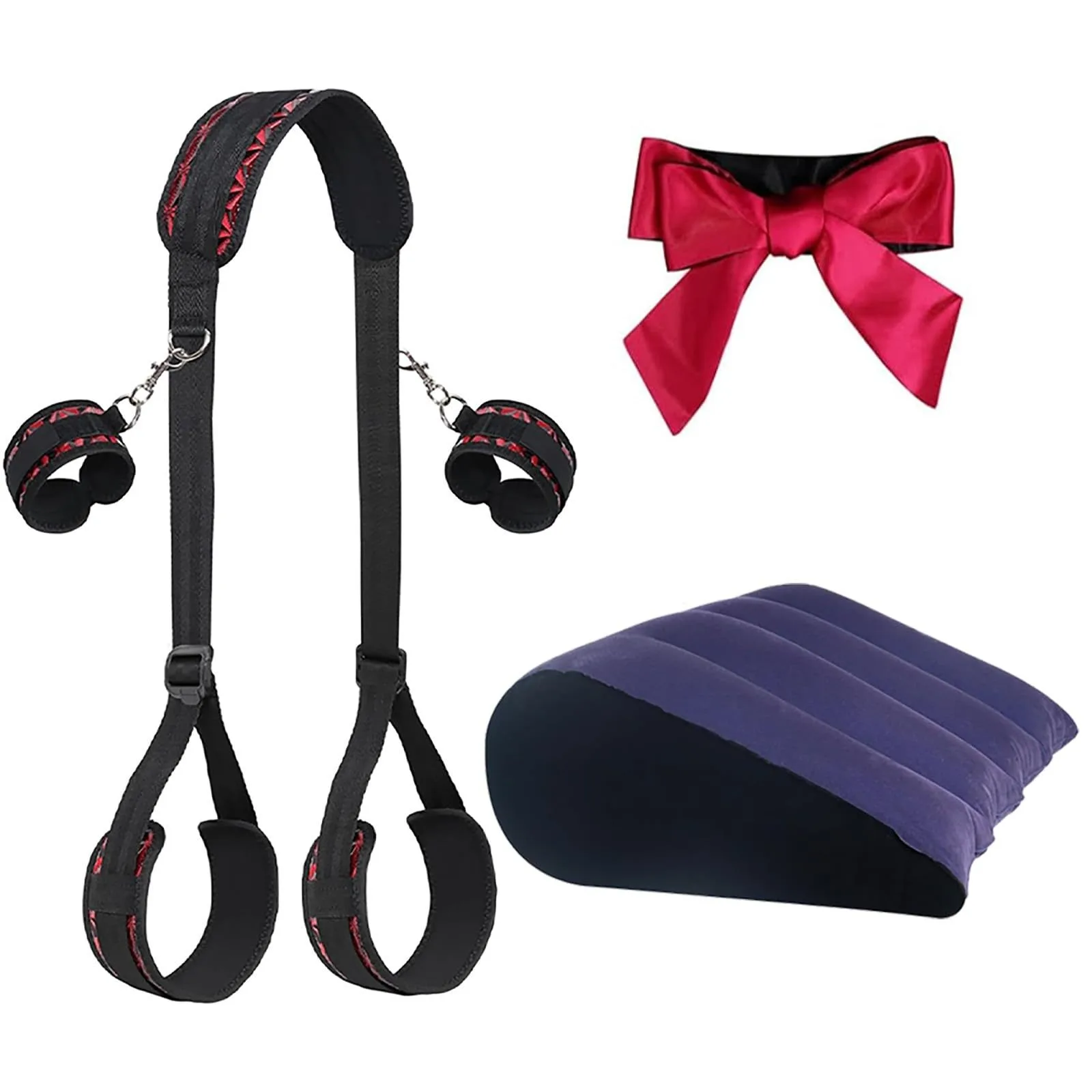KRSJJ SM81 Black & Red Positioning Harness and Inflatable Ramp Restraint Set