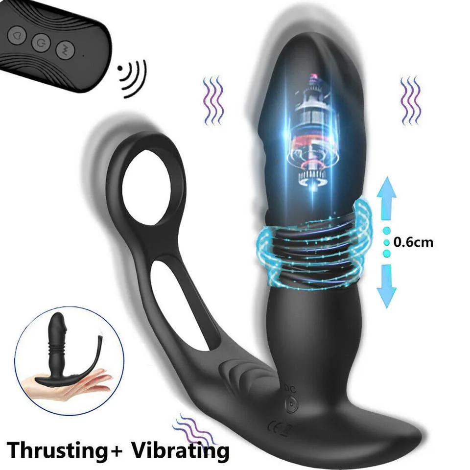 Model 20251228-1014 Black Dual-Loop Thrusting Prostate Massager