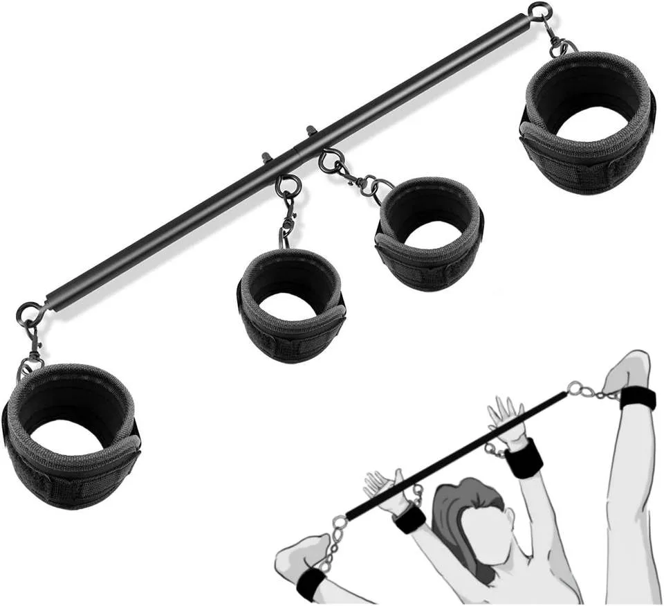 Black Wolf Telescopic Four-Cuff Spreader Bar Restraint Set