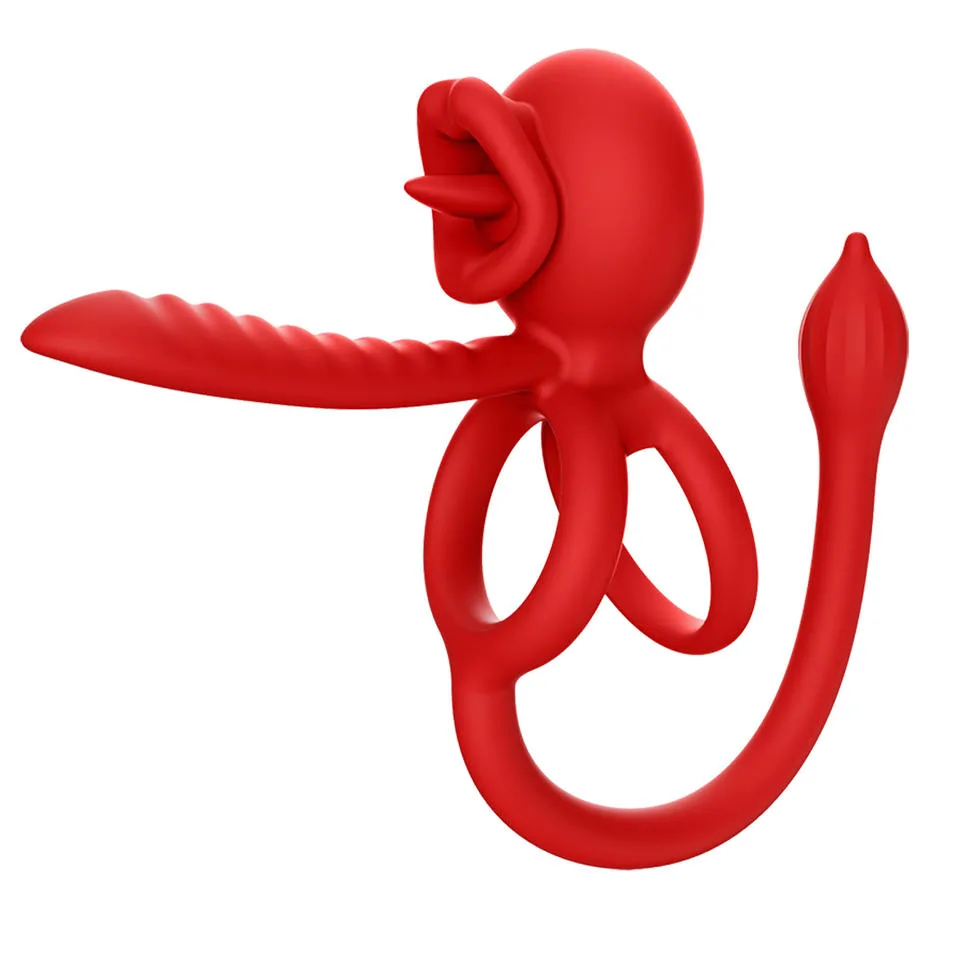 Red Triple-Contact Dual-Loop Couples Vibrator