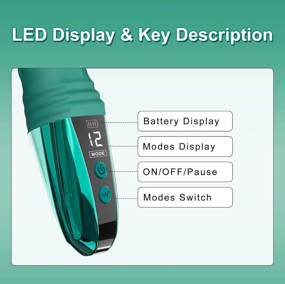 MS272 Green LCD 12-Mode G-Spot Vibrator - Image 2