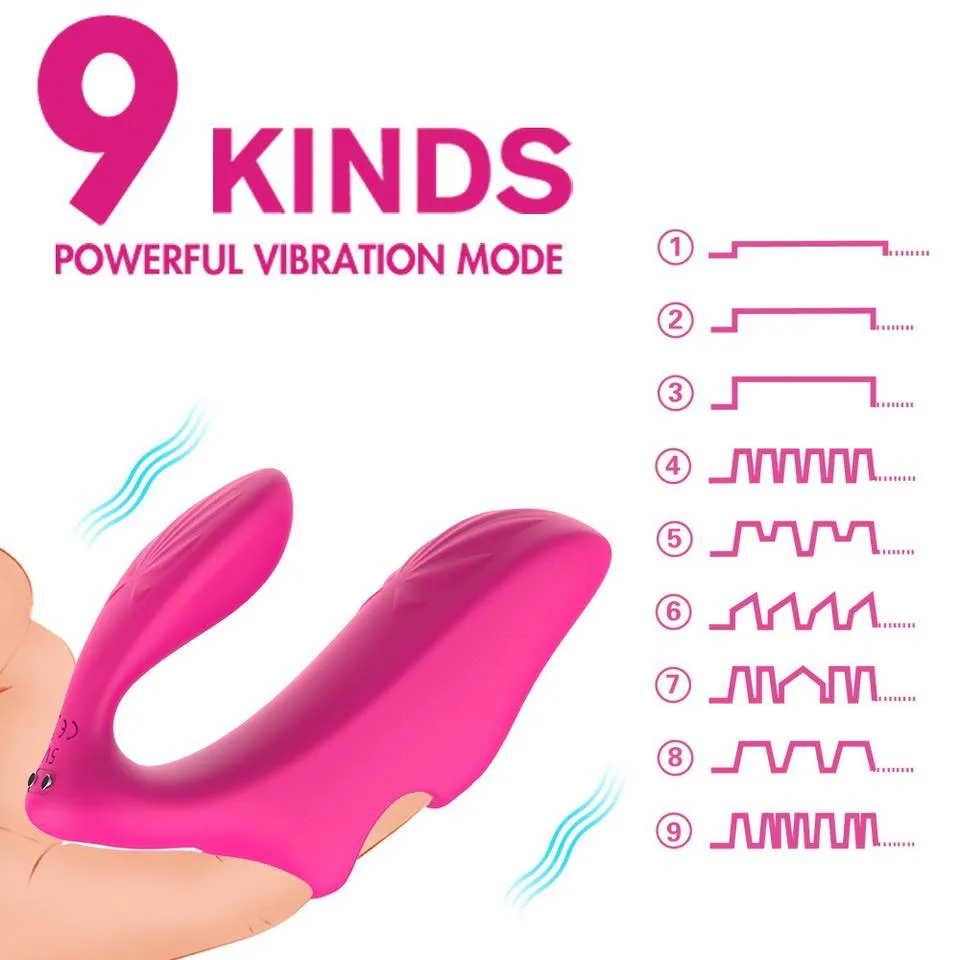 S-HANDE SHD-S217-2 Pink Dual-Motor Remote Finger Vibrator - Image 2