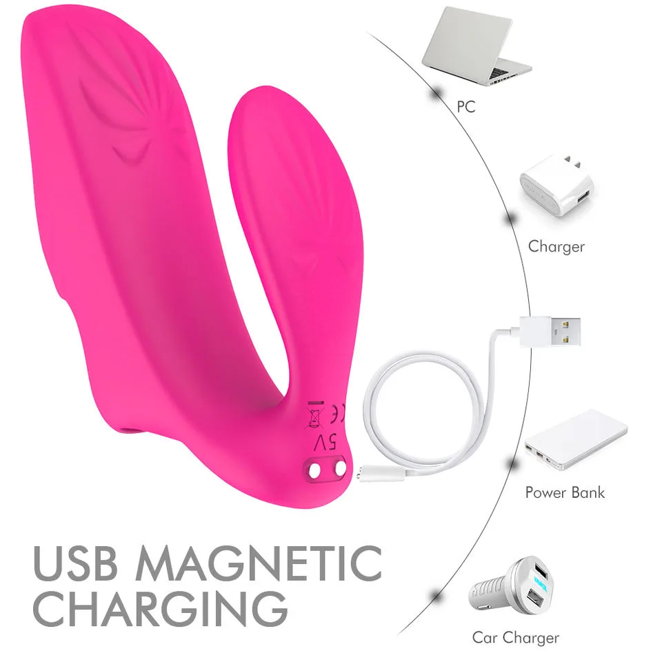 S-HANDE SHD-S217-2 Pink Dual-Motor Remote Finger Vibrator - Image 4