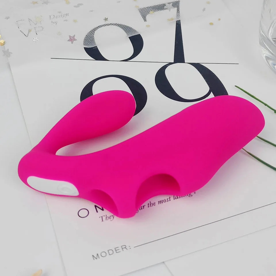 S-HANDE SHD-S217-2 Pink Dual-Motor Remote Finger Vibrator - Image 6