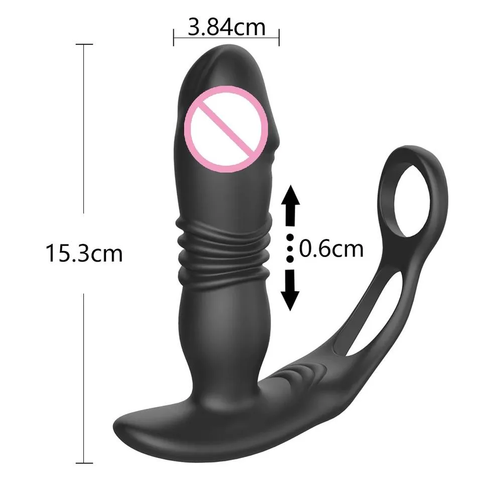Model 20251228-1014 Black Dual-Loop Thrusting Prostate Massager - Image 6