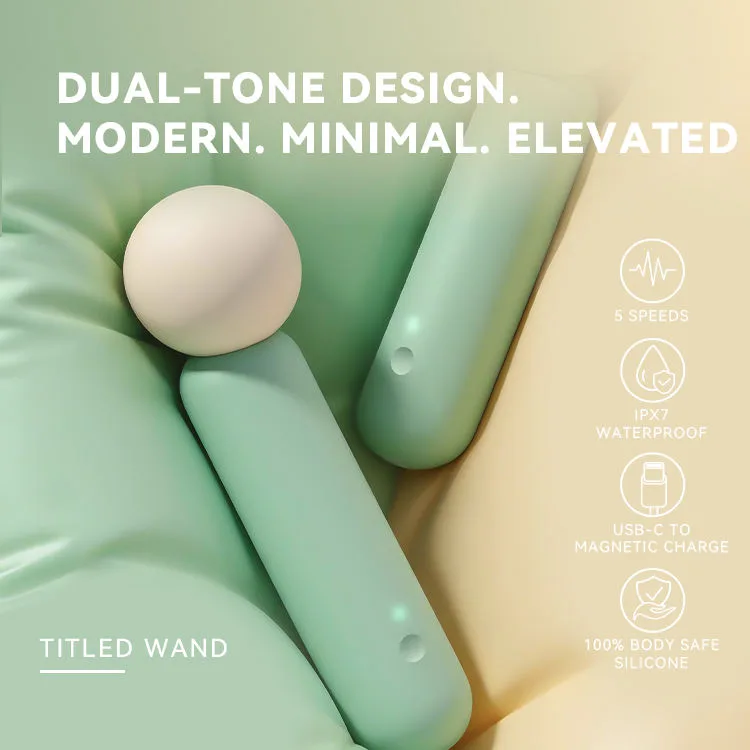 SW0102 Dual-Tone Angled-Head Wand Vibrator - Green or Red