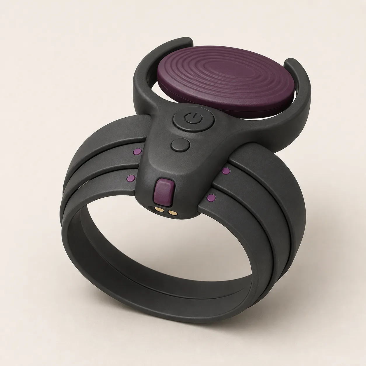 Three-Band Cam-Fit Couples Vibrating Ring with Floating Crown Pad