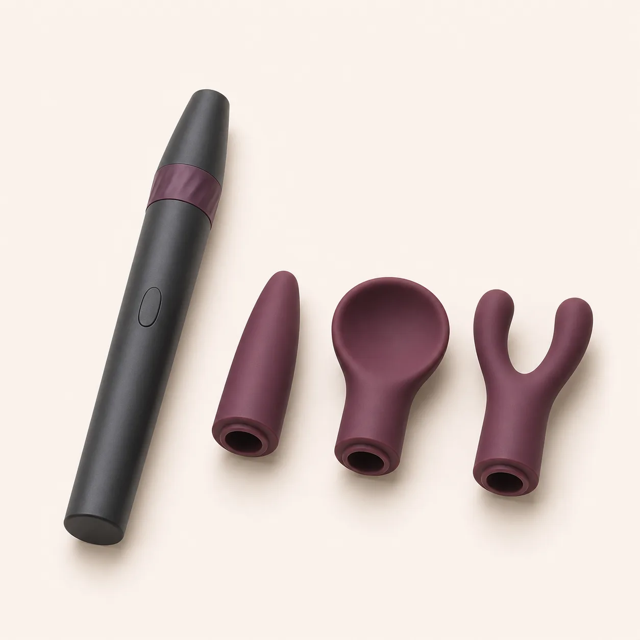 Three-Head Twist-Lock Precision Wand with Cone, Spoon and Fork Attachments