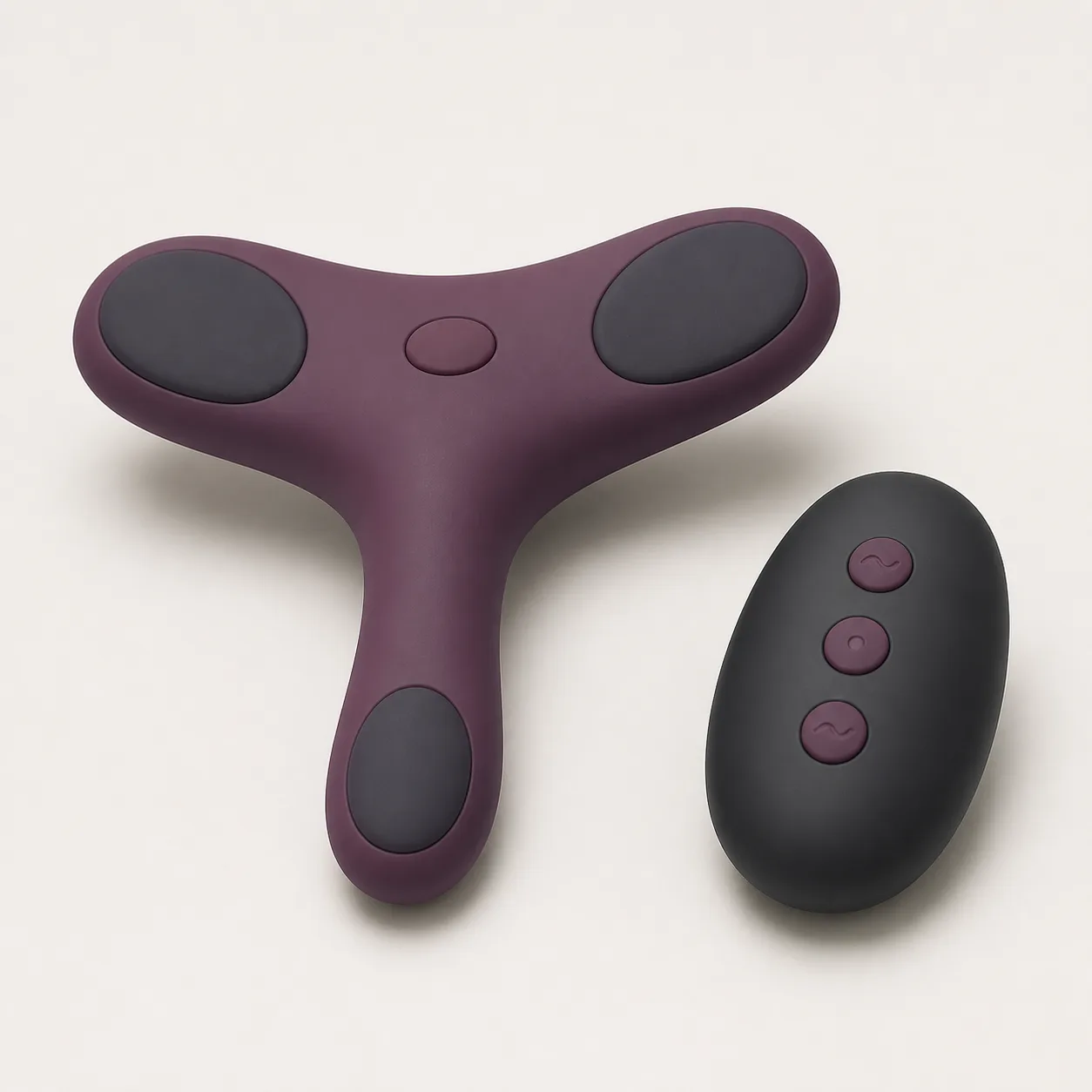 Three-Pad T-Bridge Wearable Couples Vibrator with Compact Remote