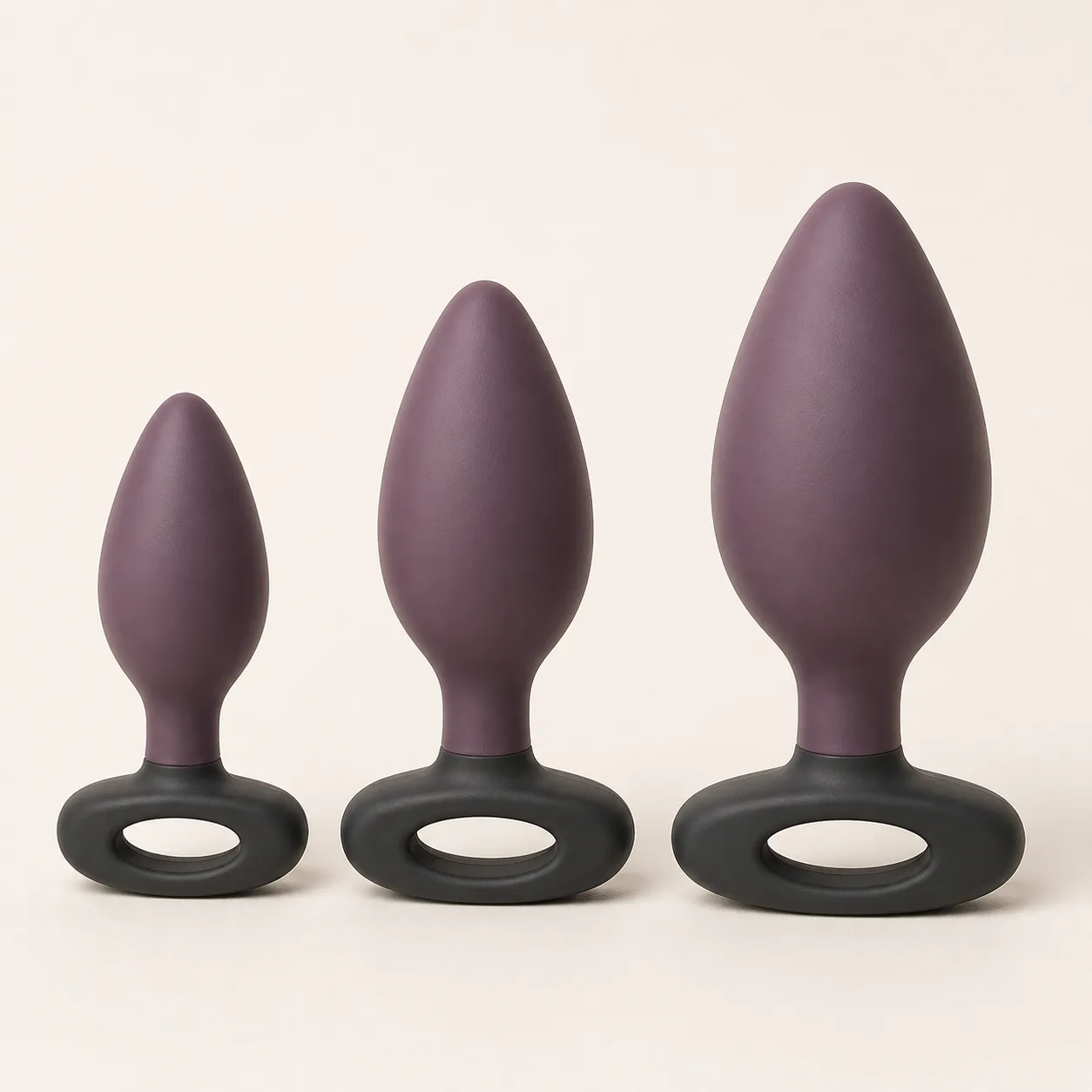 Three-Size Elliptical T-Base Anal Plug Set