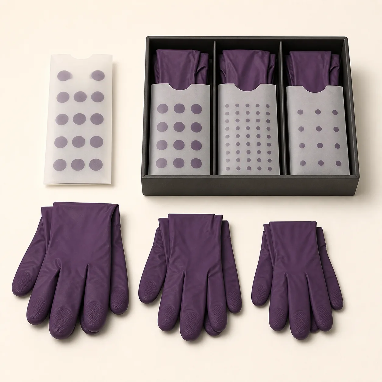 Three-Size Single-Use Nitrile Care Glove Trial Pack