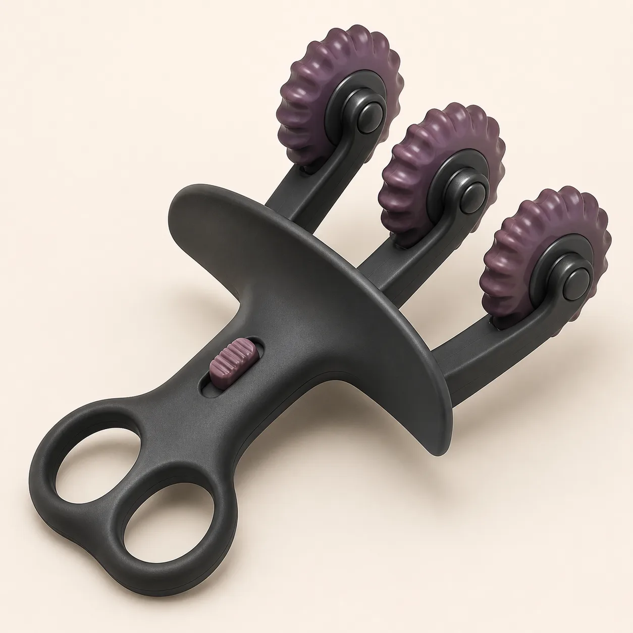 Three-Wheel Staggered-Track Sensory Roller with Independent Arms, Curved Hand Shield and Twin Finger Rings