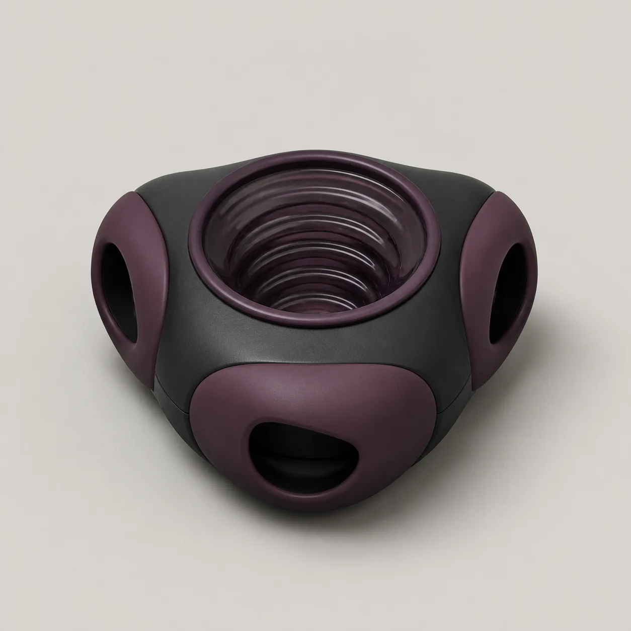 Tri-Lobe Squeeze-Puck Manual Stroker with Three Finger Windows and Open-End Ripple Liner