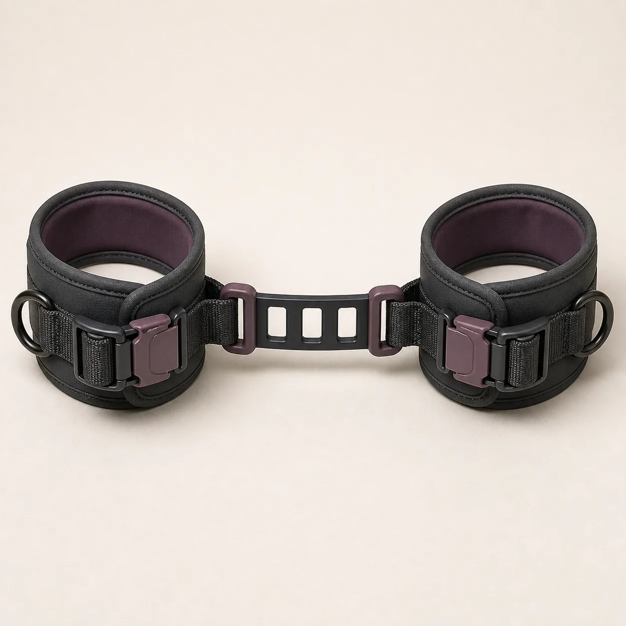 Twin-Cam Padded Thigh Cuff Pair with Three-Slot Floating Bridge