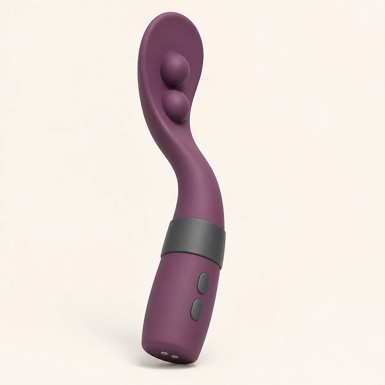 Twin-Node Flexible G-Spot Vibrator with Sliding Grip Collar