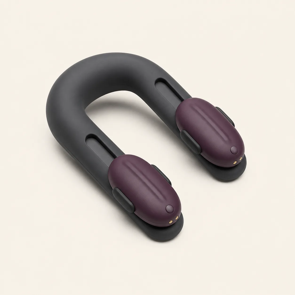 Twin-Rail Sliding-Pod Strapless Couples Vibrator with Squeeze Locks