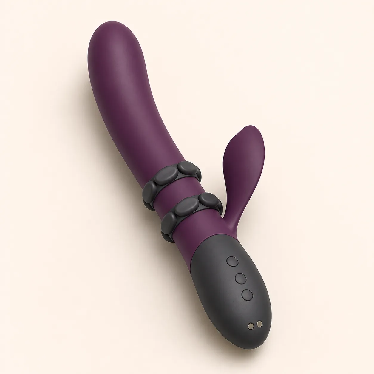Twin-Roller Collar Rabbit Vibrator with Offset Flex Pad