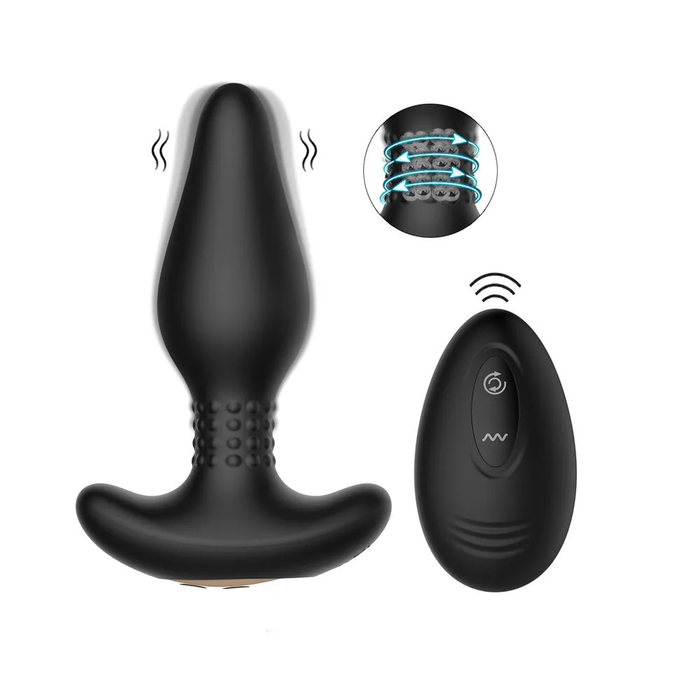 WinYi WY0563 Rotating Vibrating Anal Plug with Remote: 2 Colours