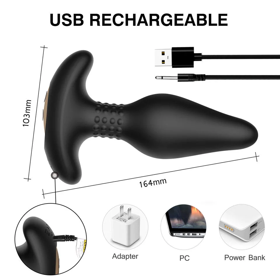 WinYi WY0563 Rotating Vibrating Anal Plug with Remote: 2 Colours - Image 5