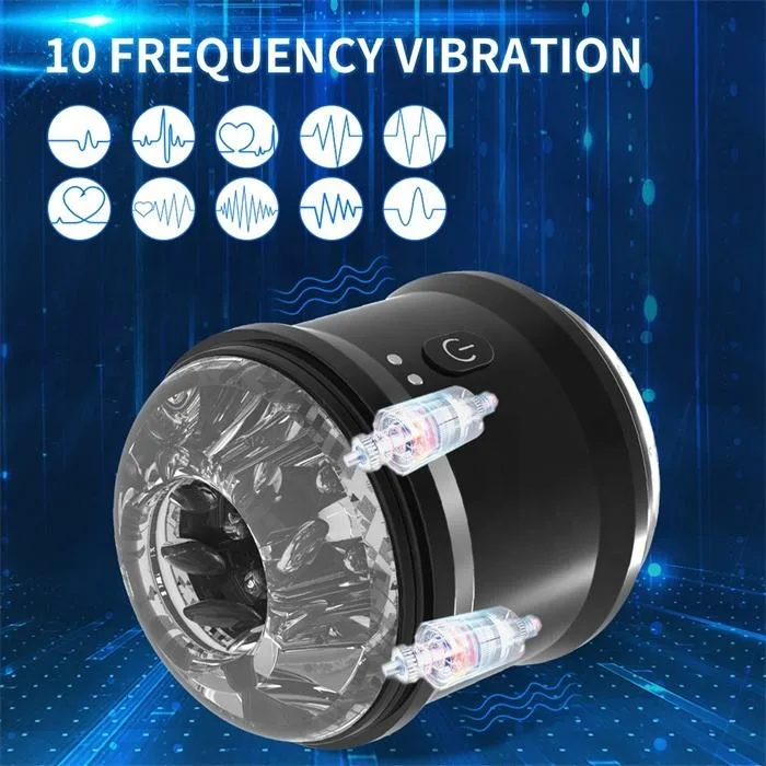XHH-190041 Dual-Hole 10-Mode Vibrating Masturbator: 2 Colours - Image 3